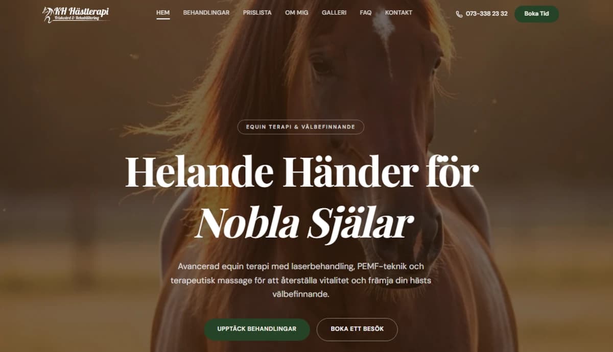 Equine Therapy Website - Desktop View